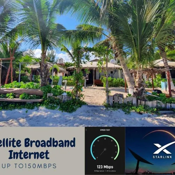 Lunazul Eco-Cabaña Frente al Mar, hotel v destinaci Mahahual