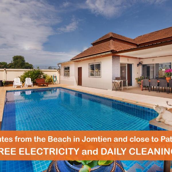 Villa Bos, 5 minutes to the Beach Jomtien, Free electricity