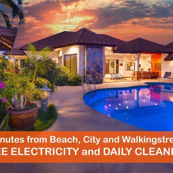 Villa Pattaya Hill, Free Electricity, minutes from Beach and Pattaya