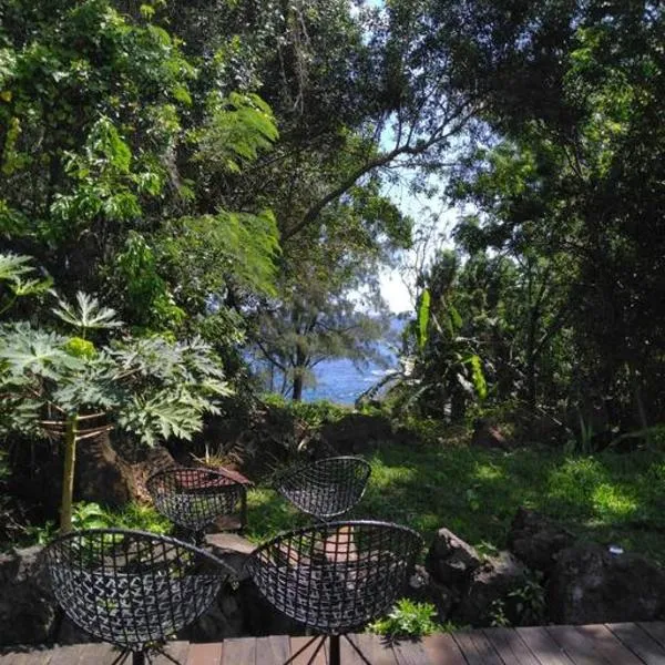 La petite case jaune , jaccuzi pierre à 3 min à pied du bassin Manapany, vue mer, ξενοδοχείο σε Saint-Joseph