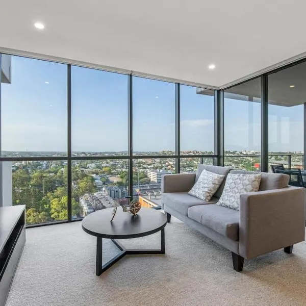 Stunning cityview 1BR Apt, 1 min to train, hotel a Brisbane