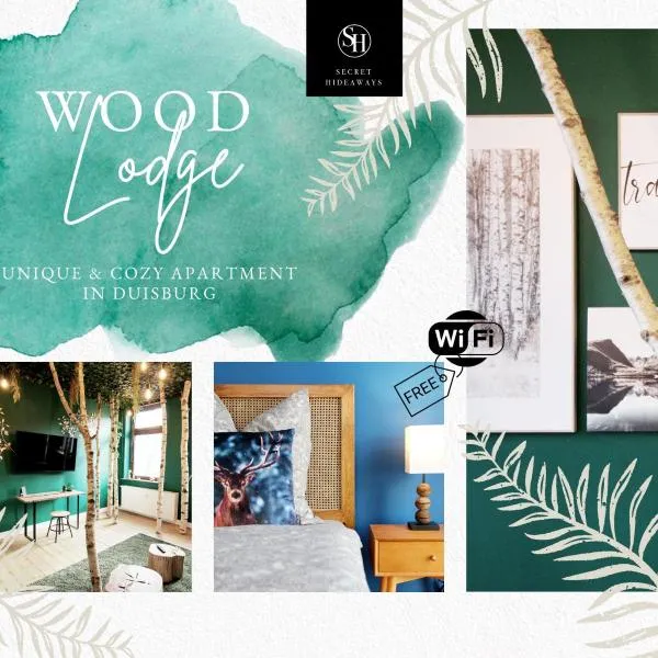SECRET HIDEAWAYS Wood Lodge mit Kinderzimmer Messe l City l Flughafen l Hbf, Hotel in Duisburg