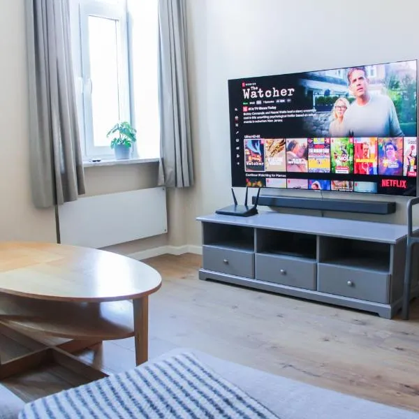 Luxury Renovated - 600 Mbit - 64 M2 - 65 inch TV, hotel in Rīga