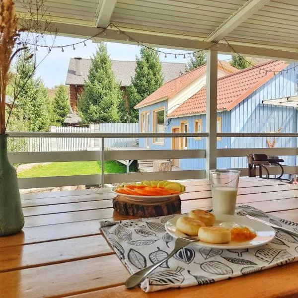 HYGGE HOME уютный коттедж с террасой и баней для проживания нескольких семей, hotell sihtkohas Besqaynar