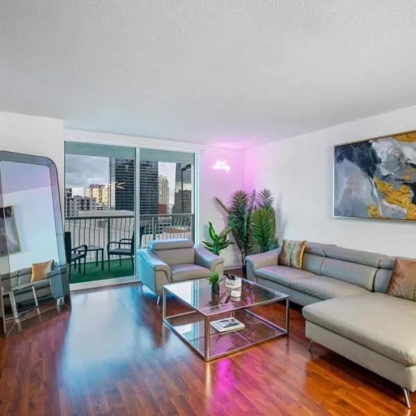 Modern Bayview Apartment in Brickell Bay – hotel w Miami