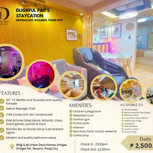 Dlighful Pad's MassageChair FreeParking Bar Park Garden，位于马尼拉的酒店