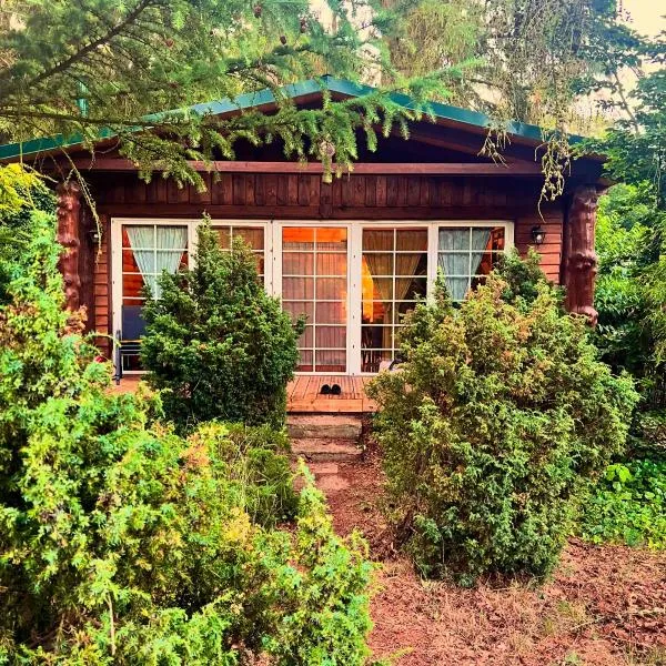 Holzhaus Bärenhöhle am Wald und See – hotel w mieście Neuruppin