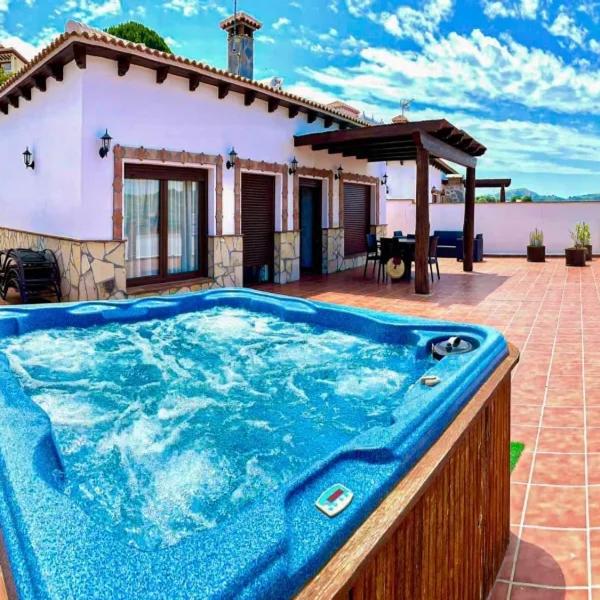 2 bedrooms villa with sea view shared pool and jacuzzi at Canillas de Albaida
