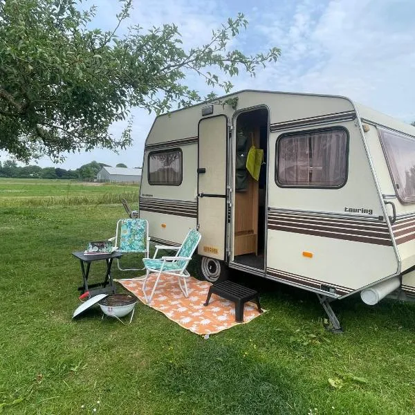 Vintage caravan in old orchard at farm Huize Blokland, hotel v destinaci Hem