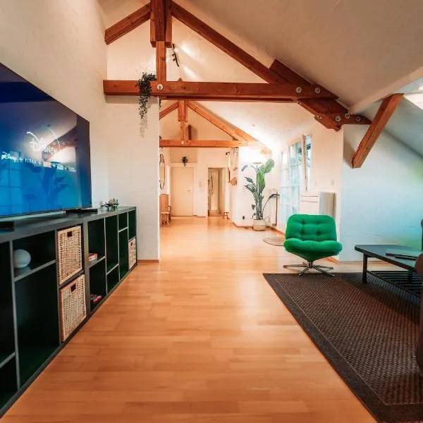 Spacious Penthouse with AC and Free Parking Steps Away From the Central Station, hotel v Koblenci