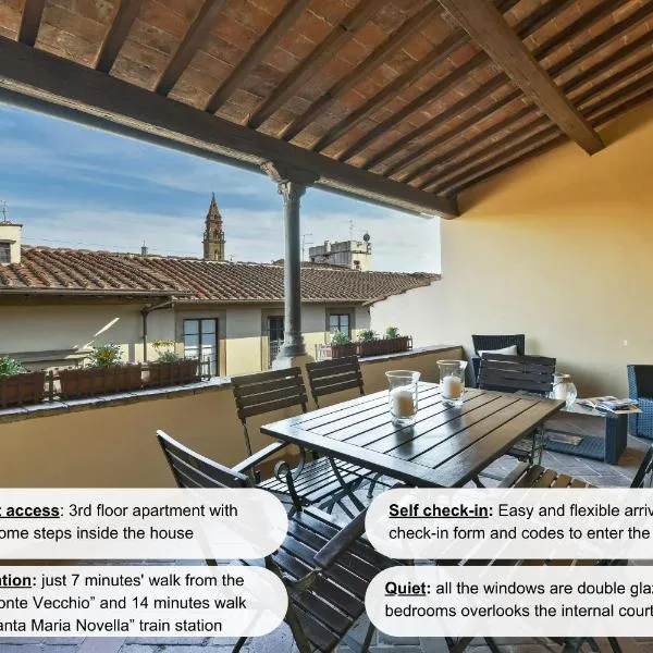 Buonarroti big apartment with terrace in Oltrarno, hotel v Firencah