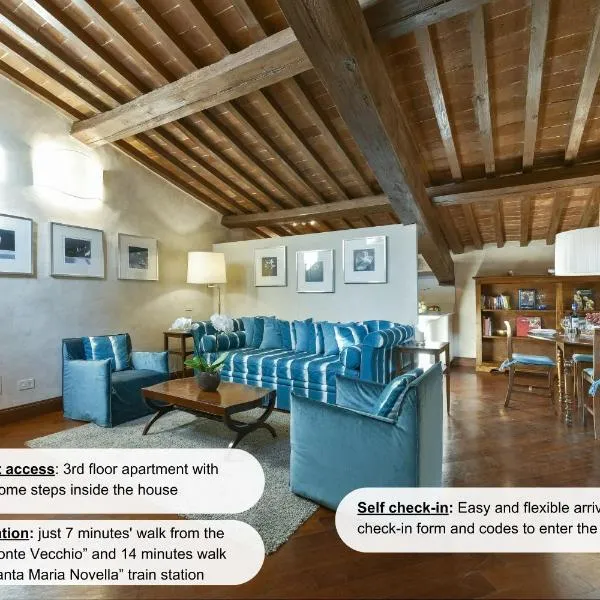 Tiepolo romantic penthouse in the Oltrarno: Floransa'da bir otel