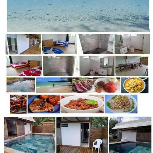 Mara'ai le spot Tubuai, Chambre Triple Deluxe Mahu SDB Privée avec piscine, hotel in Tubuai