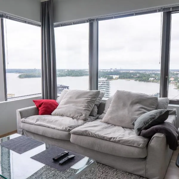 18th Floor Helsinki High Point 1 BDR Apartment with City View - Free Garage Parking, hotel di Helsinki