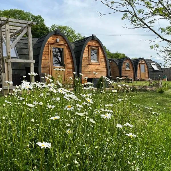 Hedgehog Glamping Pod School House Farm, hotell sihtkohas Leighton