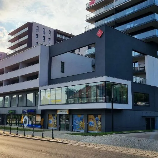 Q Apart Meta -1, 2 lub 3-pokojowe, klimatyzowane apartamenty przy Manufakturze z garażem lub parkingiem Gratis, FV, hotel in Łódź