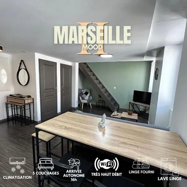 Marseille Mood II - Centre ville - calme - Duplex - 5 couchages - cuisine complète, hôtel à Marseille