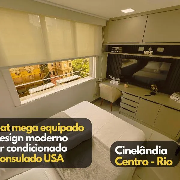 Flat Moderno completo Ar Consulado USA Cinelândia Centro - Feito por Arquiteto, khách sạn ở Rio de Janeiro