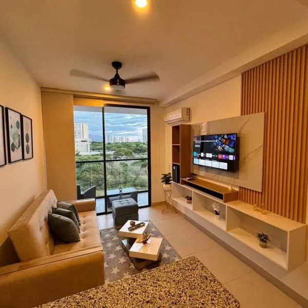 Apartamento Celeste a Pasos del Mar y Aeropuerto, hotel en Santa Marta
