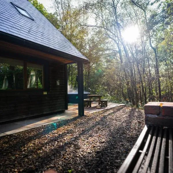 Denstone, woodland lodge with hot tub for 8, hotel in Oakamoor