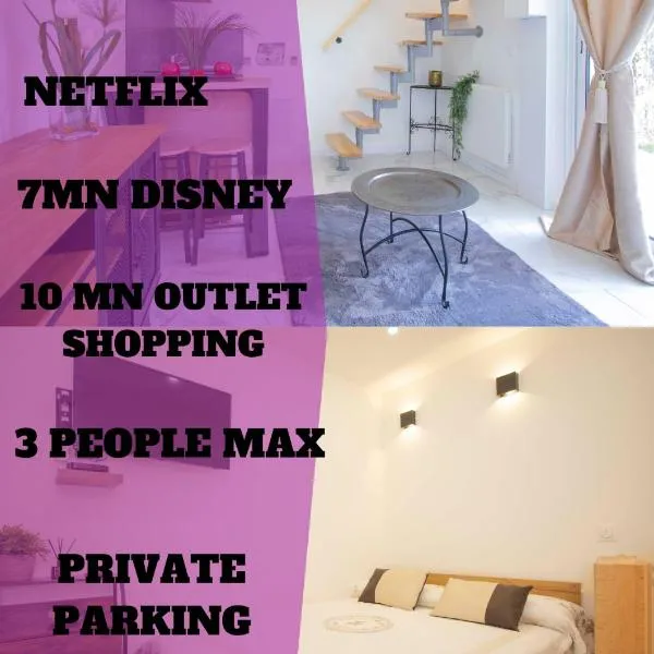 DISNEYLAND 5mn Charming House Giardino della Félicita, hotel in Chessy