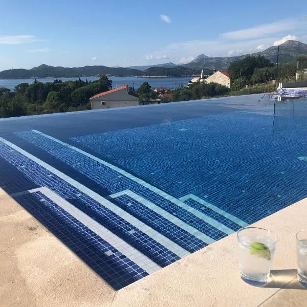 Magnificent new Villa Tofta on Lopud, Croatia. Sea views from the infinity pool, ξενοδοχείο σε Lopud Island