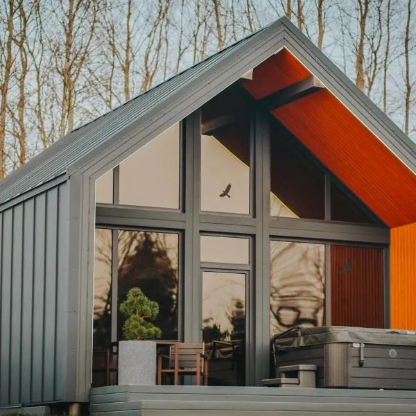 Sniegi design cabin with included sauna and jacuzzi, hotel di Madona