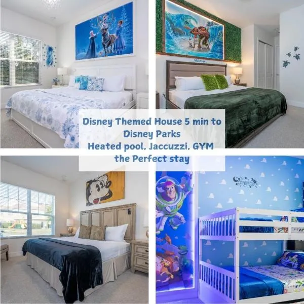 Themed Disney House 5 min to Disney Parks, Heated Pool, Jacuzzi, Gym and more, отель в Орландо
