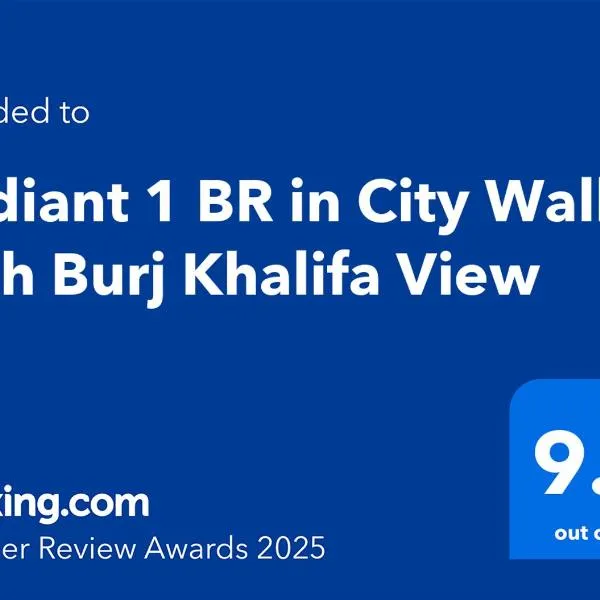 City Walk 1BR 6 mins to Dubai Mall & Burj Khalifa, hotel in Dubai