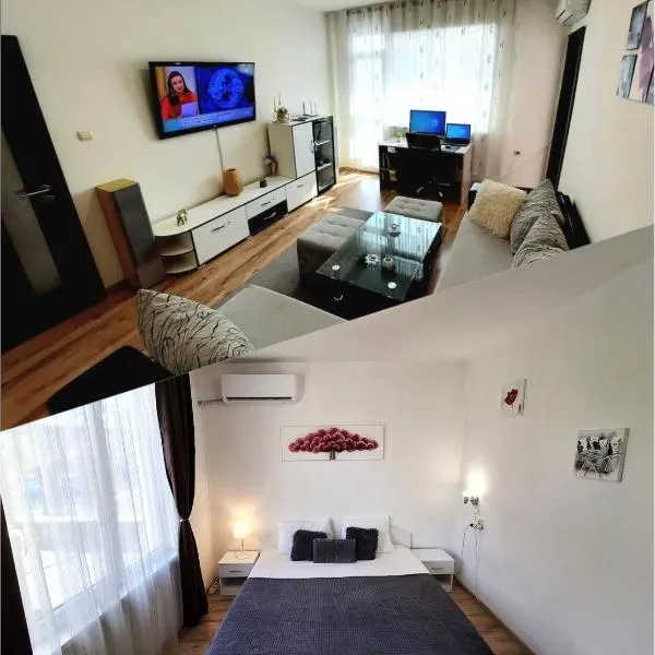 3 Rooms Apartment, Top Center, 1st Floor Flat, AUBG, WiFi, PC i5 SSD, Tablet, AndroidMiTvBox, 3 LED TVs 200 Channels, Long Terrace, Self-Easy-Late Check-in, Stay Before Greece, hotel v destinaci Blagoevgrad