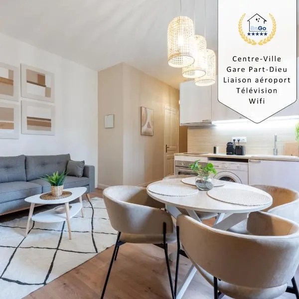 BnGo I Luxe & Confort I Gare PartDieu, 2 personnes, Aéroport, Rhone-Express, hotel em Lyon