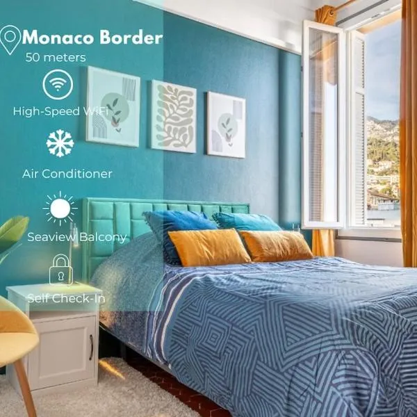 Monaco Seaview Border - 1bdr flat - 2beds - 4 guests, khách sạn ở Beausoleil