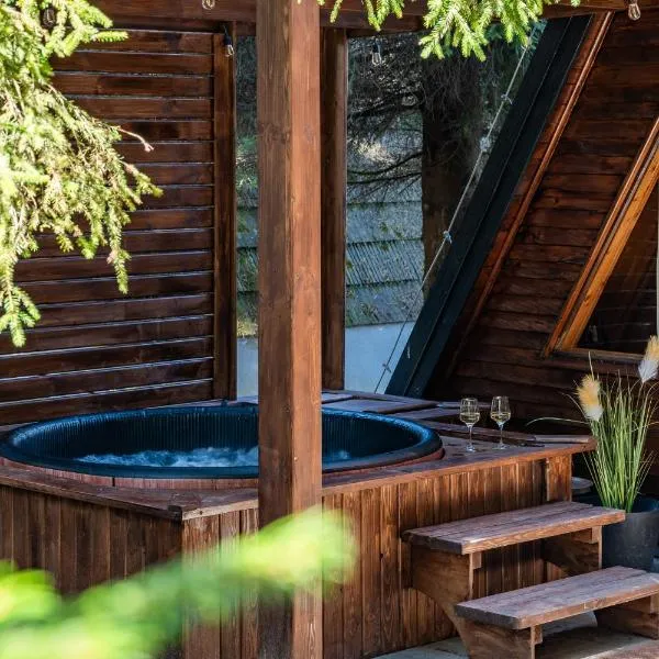 Leśna Sielanka domek z jacuzzi w lesie pod Górą Szczebel RELAX I SPORT: Lubień şehrinde bir otel