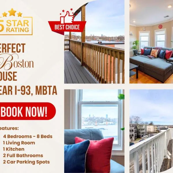 90 - 4BR Dorchester - Sleek Apt near Marina Bay, hotel in Boston