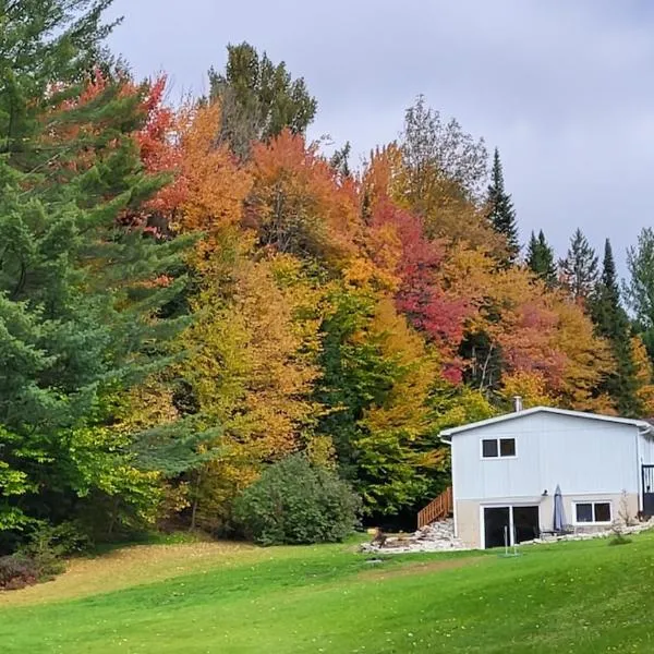 Mansonville에 위치한 호텔 Comfy creekside chalet HiSpeedNet w Workspace