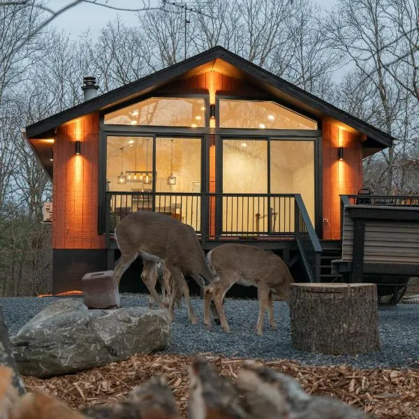 Modern Retreat Poconos 3BR Fire Pit Skiing, hotel em East Stroudsburg