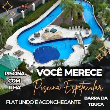 Magnifico Flat na Barra da Tijuca 704, com Linda Piscina, Academia, Balsa para Praia, Microondas, Frigobar, Tv Smart, Varanda e Mesa para Trabalho, hotel en Barra da Tijuca