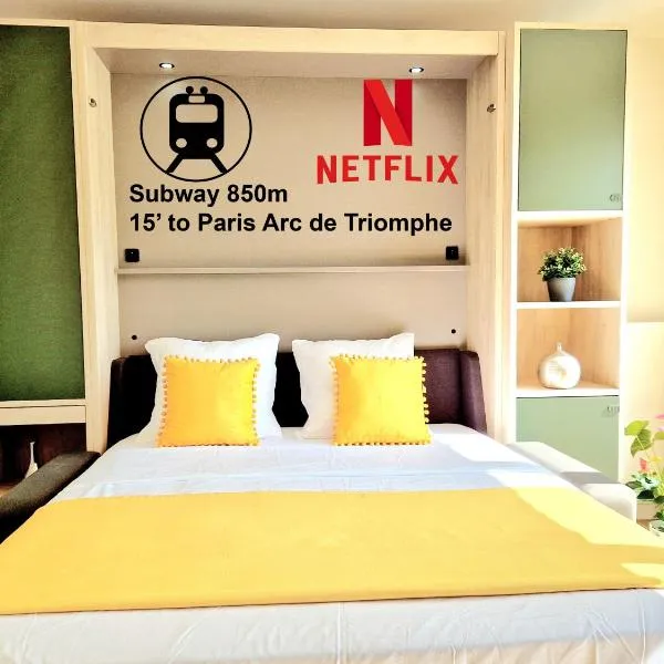 Stylish Stay Near Paris - 850m to Subway RER A - Netflix T1-4P, hotel in Rueil-Malmaison