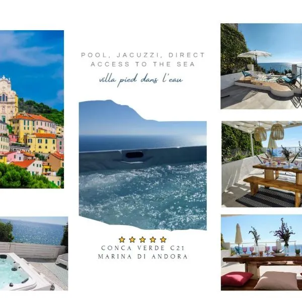 Conca Verde c21- BEACH FRONT little villas POOL, private JACUZZI sea view, ξενοδοχείο σε Marina dʼAndora