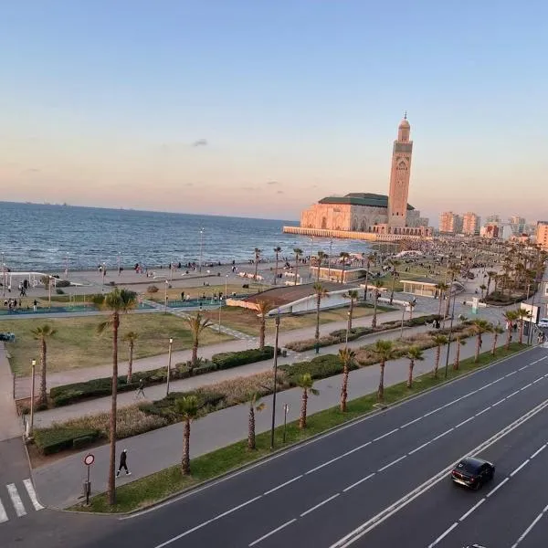 Spacious apartment beachfront city center, hotel in Casablanca