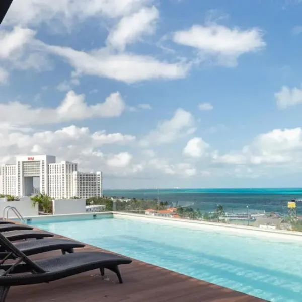 Beautiful sea view apartment in the Hotel Zone Cancun, hotel a Cancún