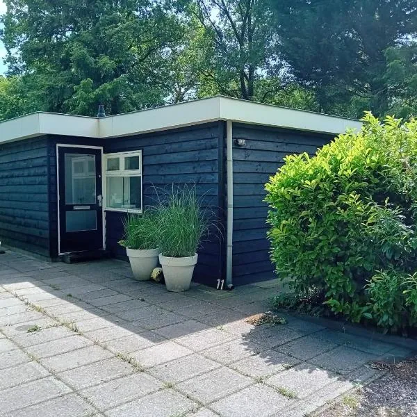 Knusse bungalow met binnen en buitenzwembad op het park, hotel in Ermelo