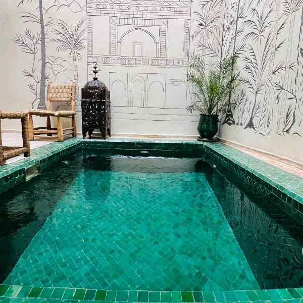 Riad Émeraude Privé 3 chambres avec piscine Médina Marrakech, hôtel à Marrakech