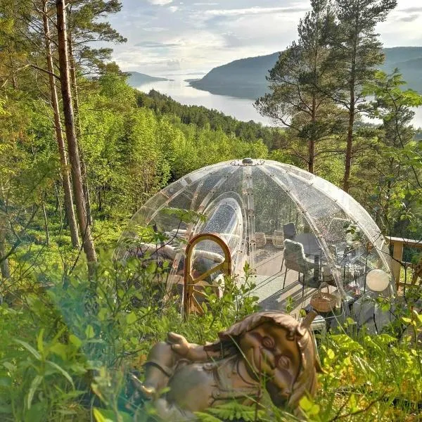 Glassigloo med panoramautsikt - Nordlys og stjernehimmel - Fosen โรงแรมในHusby