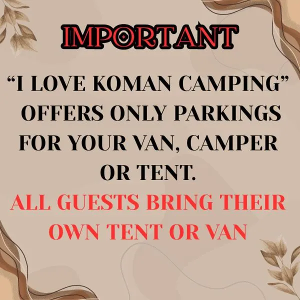 I Love Koman Camping, хотел в Шкодра