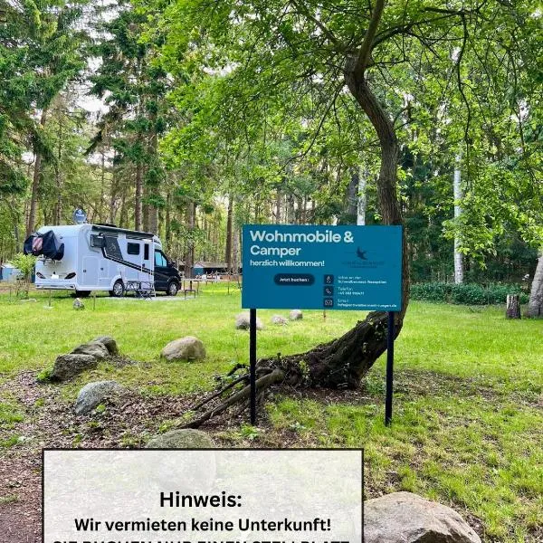 Campingplatz auf Rügen - Stellplatz für Wohnmobile , Wohnwagen , auch zum Zelten - in direkter Nähe zum Naturstrand -Natur Pur - Feriensiedlung Schwalbennest, hotell sihtkohas Dranske
