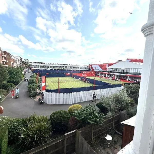 Barons Court tennis panorama, hotel v Londýně