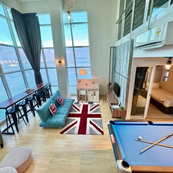 Maritime Suite #Full Seaview #Pool Table #Hot Water Dispenser #Kids friendly #Georgetown #6pax #2BR2bath #Private host、Jelutongのホテル