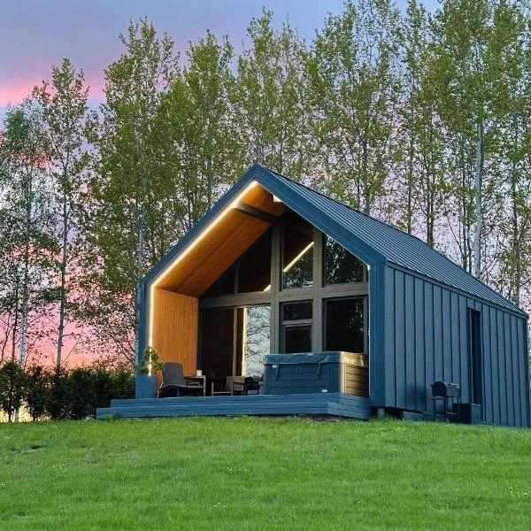 Sniegi design cabin with included sauna and jacuzzi, hotel di Madona
