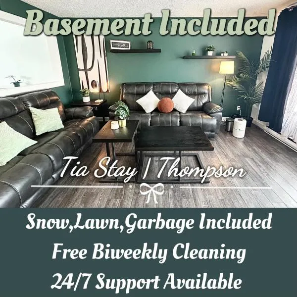 5 Bedrooms, 2 Kitchens, Free Parking, Newly Renovated,位于汤普森的酒店